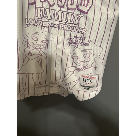 Proud‎ Family Jersey Size Medium Penny Prouder Purple Baseball Headgear Classics - Picture 4 of 9